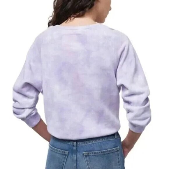 NILI Lotan Women Purple Tie Dye Sweatshirt Pullover Size Small Cropped - Picture 2 of 9